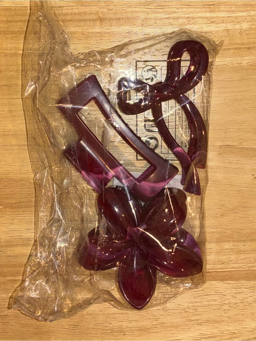 Stradivarius Burgundy Marbled Claw Clip Set (Pack of 3) - NIP - Picture 3 of 4
